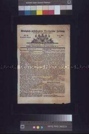 Zeitung: Königlich Privilegirte Berlinische Zeitung (Vossische Zeitung), Nr. 66; 18. März 1848