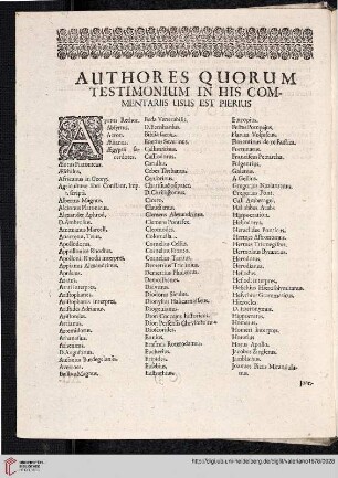 Authores quorum testimonium in his commentariis est pierius