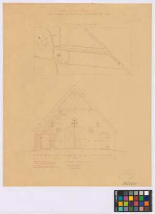 Dorum ([Landkreis Lehe]): Die Krähenburg. - Lageplan. - Haupthaus (Nord-Ansicht)