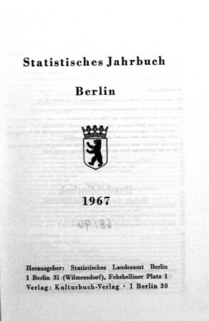 1967: Statistisches Jahrbuch