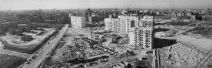 180° Panorama, Blick Springprojekt. Richtung Süd auf die Baustelle an der Alexandrinenstraße. Berlin-Kreuzberg, Alexandrinenstraße