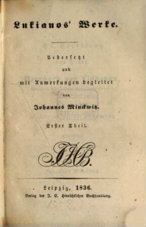 Lukianos' Werke, 1 (1836)