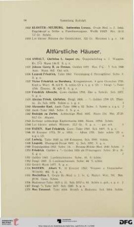 Altfürstliche Häuser (Nr. 1534-2846)