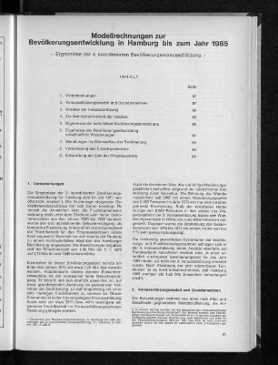 Modellrechnungen zur Bevölkerungsentwicklung in Hamburg bis zum Jahr 1985 : Ergebnisse der 4. koordinierten Bevölkerungsvorausschätzung