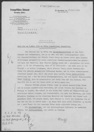 Höfen/Enz mit Rotenbach: Inspektionsbericht 1959