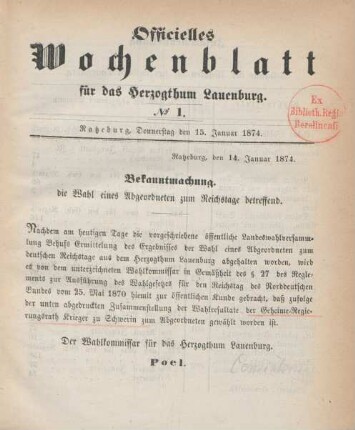 15. Januar-30. December 1874 = No. 1-44
