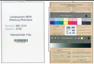 Entnazifizierung Fritz Kleinschmidt , geb. 14.11.1896 (Kaufmann)