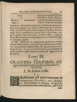 Caput III. De Gradibus Turpibus, Atque Honestis Ob Legem Consangvinitatis.