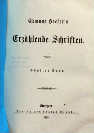 Edmund Hoefer's erzählende Schriften, 5