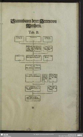 Stammbaum derer Herren von Werthern Tab. B.