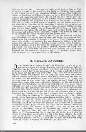 14. Rückmarsch und Heimkehr.