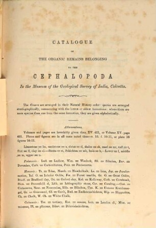Catalogue of the Organic Remains belonging to the Echinodermata in the Museum of the Geological Survey of India, Calcutta : Geological Survey of India, 2