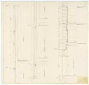 Hochschulbibliothek, Karlsruhe Neubau: Fassadenverkleidung Nord-Süd, Vertikalschnitte, 1:10
