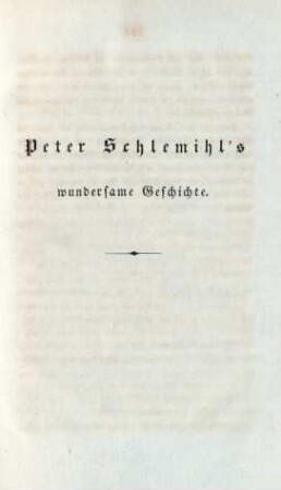 Peter Schlemihl's wundersame Geschichte