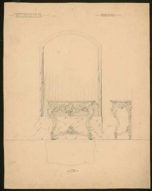 Möbelentwürfe: Spiegeltisch 1:10 (für Victoriastraße 11, Berlin)