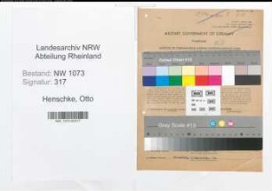 Entnazifizierung Otto Henschke , geb. 12.09.1893 (Steuerhelfer)