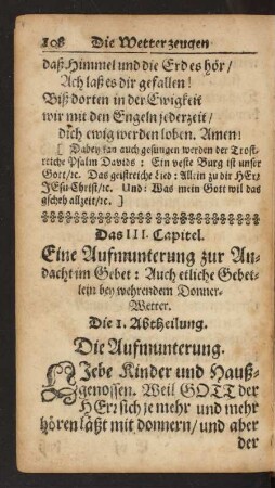 Das III. Capitel. Eine Aufmunterung zur Andacht im Gebet: [...]