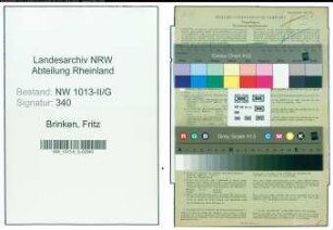 Entnazifizierung Fritz Brinken , geb. 23.05.1909 (Vertreter)