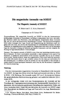 Die magnetische Anomalie von SOEST