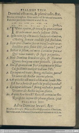 Psalmus XXV. Ad te Domine levavi, & c.