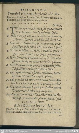 Psalmus XXV. Ad te Domine levavi, & c.