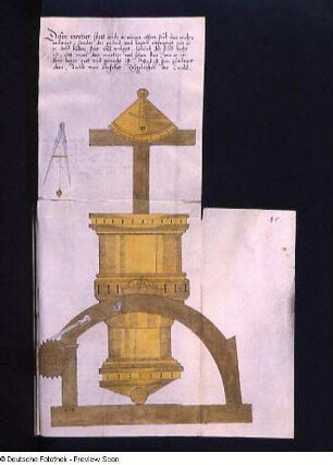 Aufriß eines Mörsers, Blatt 85r