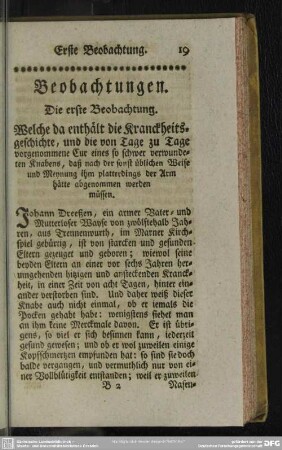Die erste Beobachtung