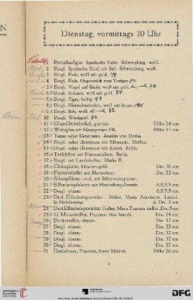 Dienstag, vormittags 10 Uhr (Nr. 1 - 158)