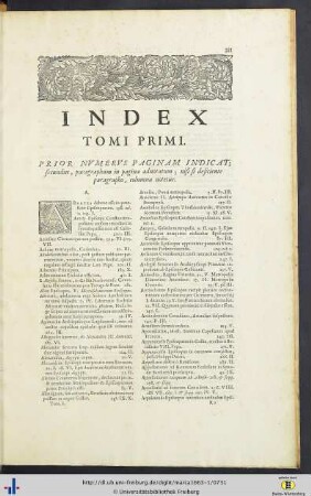 Index Tomi primi.