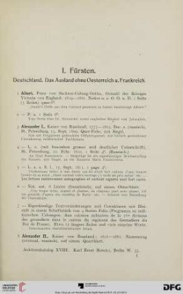 Fürsten (Nr. 1-157)
