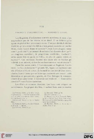 VIII Fragments d’architecture. —Monuments divers