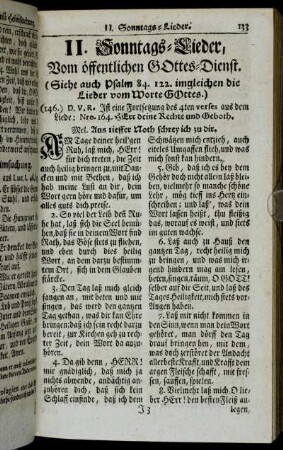 II. Sonntags-Lieder, vom öffentlichen Gottes-Dienst