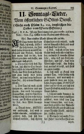 II. Sonntags-Lieder, vom öffentlichen Gottes-Dienst