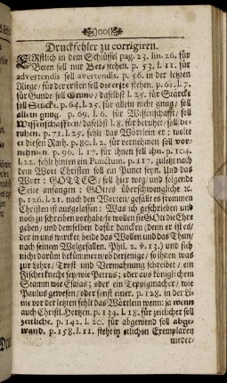 Druckfehler zu corrigiren