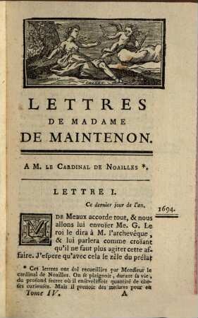 Lettres De Madame De Maintenon, 4. A Monsieur Le Cardinal De Noailles