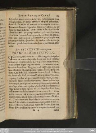 Epist. LXXXVIII. Antverpiam. Francisco Sweertio, V. C.