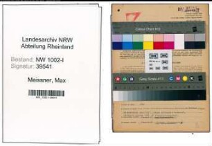 Entnazifizierung Max Meissner, geb. 20.11.1894 (Chemiker)