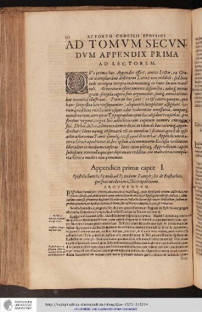 Ad Tomum Secundum Appendix Prima Ad Lectorem