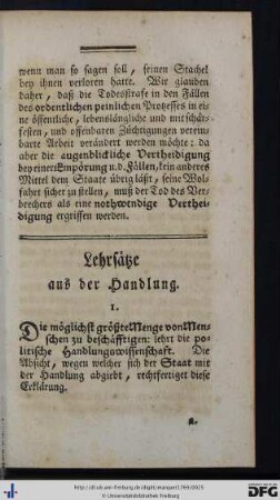 Lehrsätze aus der Handlung.