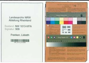 Entnazifizierung Lisbeth Franken , geb. 20.11.1885 (Kauffrau)