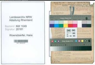 Entnazifizierung Hans Woersdoerfer , geb. 07.07.1896 (Kaufmann)