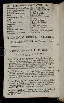 Verscheyde Inkomste ...