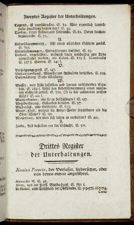 Drittes Register. Nomina Propria, der Verfasser, Uebersetzer, oder von denen etwas angeführet.