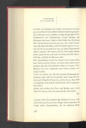An Reichardt Wandsbeck, den 26. Oktober 1784