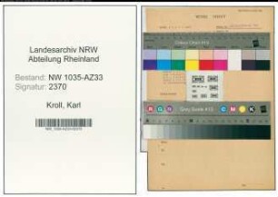 Entnazifizierung Karl Kroll , geb. 25.06.1887 (Botenmeister)
