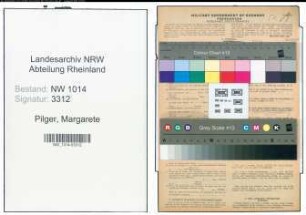 Entnazifizierung Margarete Pilger , geb. 08.07.1903 ()