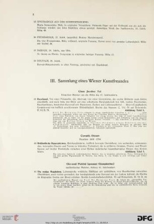 III. Sammlung eines Wiener Kunstfreundes (Nr. 59-74)
