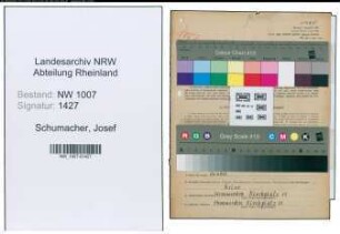 Entnazifizierung Josef Schumacher , geb. 15.01.1900 (Haendler)