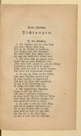 Vierte Abteilung: Dichtungen