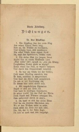 Vierte Abteilung: Dichtungen